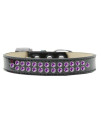 Mirage Pet Products Two Row Purple crystal Ice cream Dog collar Size 18 Black