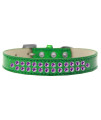 Mirage Pet Products Two Row Purple crystal Ice cream Dog collar Size 16 Emerald green