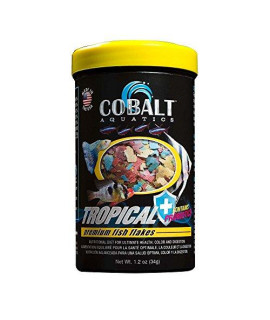 Cobalt Aquatics Tropical Flake, 1.2 oz, Model Number: 20001N,White/Black