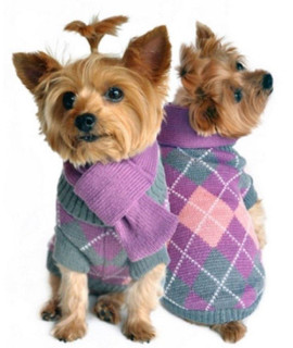 Doggie Design Fall Sweaters (Pink Snow, S)