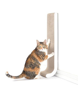 4CLAWS Wall Mounted Scratching Post 26 (White) - BASICS Collection Cat Scratcher, 26 x 5.7 x 5.5 in