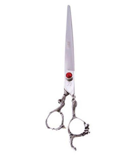 ShearsDirect Japanese 440C Stainless Steel Curved Shear with Dragon Handle, 9.0"