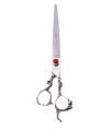 ShearsDirect Japanese 440C Stainless Steel Curved Shear with Dragon Handle, 9.0"