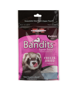 Marshall Pet Products Natural grain and gluten Free High-Protein Bandit Freeze Dried Treats Rabbit for Ferrets .75 oz