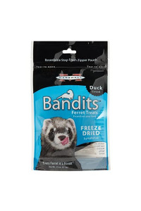 Marshall Pet Products Natural Grain and Gluten Free, High-Protein Bandit Freeze Dried Treats, Duck, for Ferrets, .75 oz