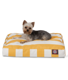 Yellow Vertical Stripe Small Rectangle Indoor Outdoor Pet Dog Bed With Removable Washable cover By Majestic Pet Products