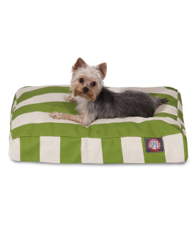 Sage Vertical Stripe Small Rectangle Indoor Outdoor Pet Dog Bed With Removable Washable cover By Majestic Pet Products