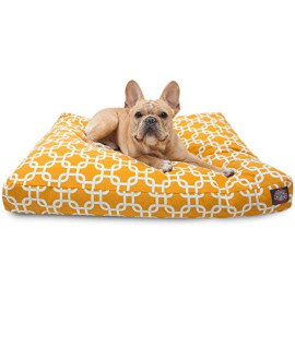 Yellow Links Small Rectangle Indoor Outdoor Pet Dog Bed With Removable Washable cover By Majestic Pet Products