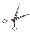 Ryan's Pet Supplies Value Groom Straight Scissors with Holes for Dogs, Tattoo Pattern, 8.5in