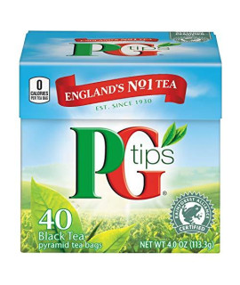 Pg Tips Premium Black Tea For A Classic Caffeinated Beverage,Pyramid Black Tea Bags,40 Count (Pack Of 6)