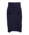 fabdog Super Chunky Knit Turtleneck Dog Sweater Navy (8")
