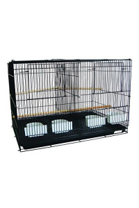 YML Small Breeding Cages with Divider, Black