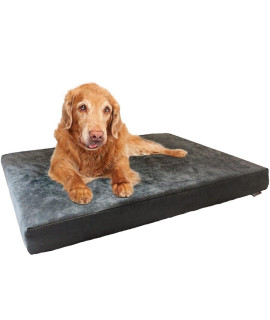 dogbed4less Jumbo Waterproof Orthopedic Memory Foam Dog Bed for Large Dogs, Washable Suede Cover and Extra Pet Bed Case, 55X47X4 Inch