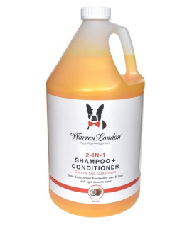 Warren London 2in1 Pet Shampoo and conditioner for Dogs, Puppys, & cats Best Dog Shampoo and conditioner for Dry Itchy Skin Dandruff Shampoo for Dogs Dog Shampoo gallon Size
