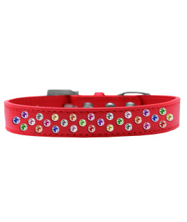 Mirage Pet Products Sprinkles Dog collar with confetti crystals Size 12 Red