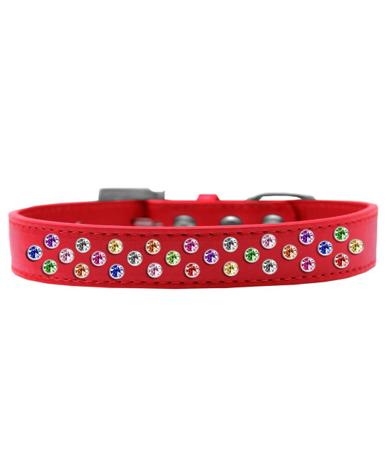 Mirage Pet Products Sprinkles Dog collar with confetti crystals Size 18 Red