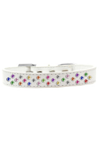 Mirage Pet Products Sprinkles Dog collar with confetti crystals Size 12 White