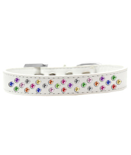 Mirage Pet Products Sprinkles Dog collar with confetti crystals Size 12 White