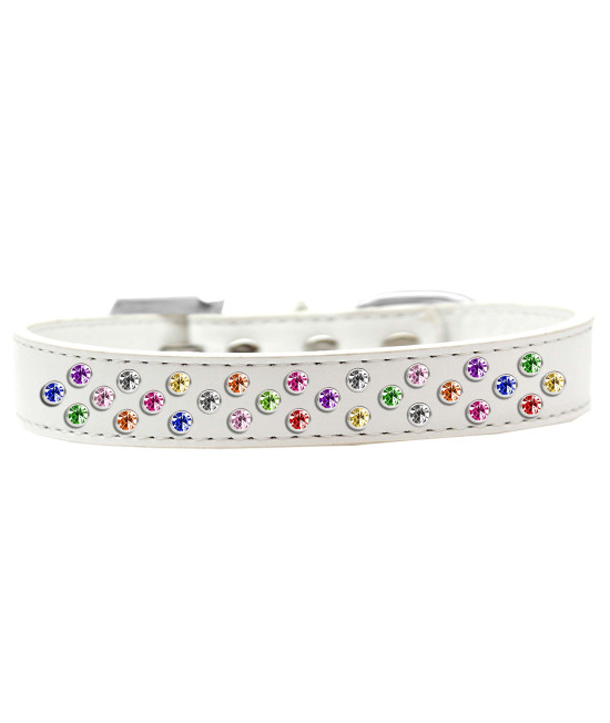 Mirage Pet Products Sprinkles Dog collar with confetti crystals Size 14 White