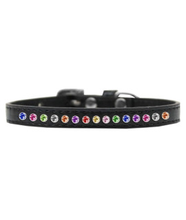 Mirage Pet Products One Row confetti Black Puppy Dog collar Size 8