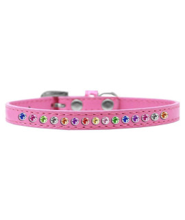 Mirage Pet Products One Row confetti Bright Pink Puppy Dog collar Size 10