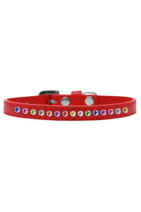 Mirage Pet Products One Row confetti Red Puppy Dog collar Size 8