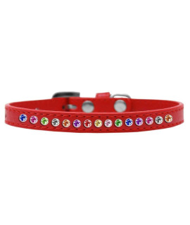 Mirage Pet Products One Row confetti Red Puppy Dog collar Size 8