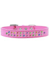 Mirage Pet Products Two Row confetti crystal Bright Pink Dog collar Size 12