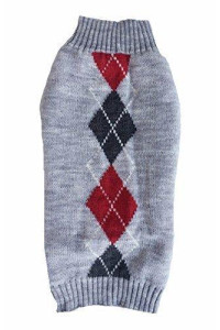 Argyle Knit Pet Sweaters Clothes For Small Dogs, Classic Purple Small (S) Size