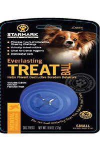 Starmark Everlasting Treat Ball Toy, Blue, Small