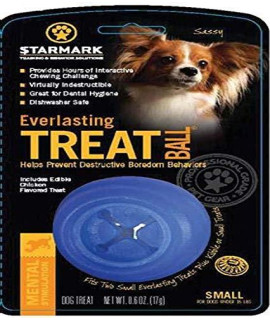 Starmark Everlasting Treat Ball Toy, Blue, Small