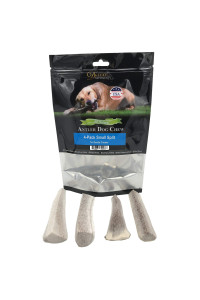 Deluxe Naturals Elk Antler Dog chews Long-Lasting A-grade Premium Elk Antler chews for Dogs from Naturally Shed Elk Antlers collected in The USA, Split, Small (Pack of 4)