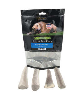 Deluxe Naturals Elk Antler Dog chews Long-Lasting A-grade Premium Elk Antler chews for Dogs from Naturally Shed Elk Antlers collected in The USA, Split, Small (Pack of 4)