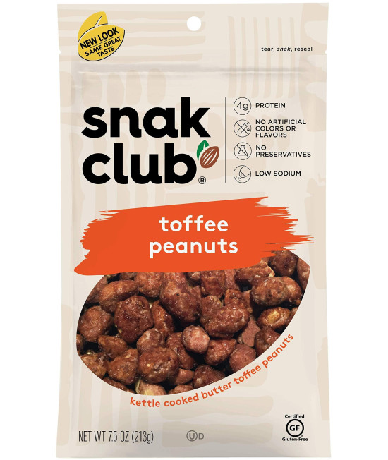 Snak club Toffee Peanuts, 75 Ounce (Pack of 6)