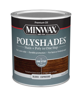 Minwax PolyShades Wood Stain Polyurethane Finish - Quart, Espresso, gloss