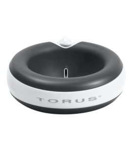 Torus Pet Water Bowl - 2-Liter - Fresh Filtered Water - Healthy & Hygienic Pet Bowl - For Dogs & Multi-Pet Homes - Charcoal
