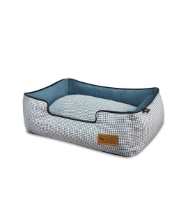 P.L.A.Y. (Pet Lifestyle And You) P.L.A.Y. - Houndstooth Lounge Bed - Medium - BlueWhite