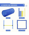 PawHut 4PC Obstacle Dog Agility Training Course Kit Backyard Competitive Equipment- Blue/Yellow