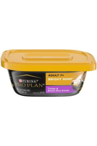 Purina Pro Plan Senior Gravy Wet Dog Food, BRIGHT MIND Turkey & Brown Rice Entree - (8) 10 oz. Tubs