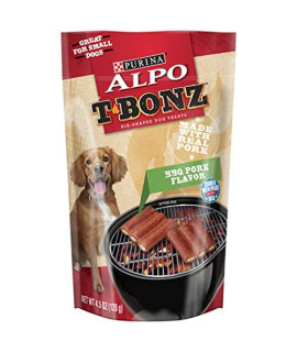 Purina ALPO Made in USA Facilities Small Breed Dog Treats, TBonz BBQ Pork Flavor - (5) 4.5 oz. Pouches