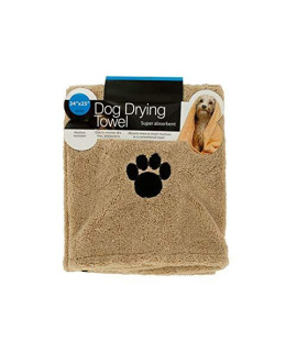 bulk buys Medium Super Absorbent Dog Drying Towel with Paw Print, Pack of 4 - Black, Brown