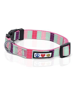 Pawtitas Multicolor Dog Collar Puppy Collar Pet Collar Multicolor Dog Collar Extra Small Dog Collar Teal/Pink/Purple Dog Collar