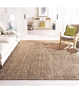 SAFAVIEH Natural Fiber collection 8 x 10 grey NF447M Handmade chunky Textured Premium Jute 075-inch Thick Area Rug
