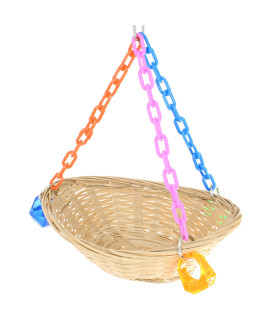 1914 Basket Swing Bonka Bird Toys Bamboo Colorful Chew Swing Hanging Parrot Quaker Parrotlet Budgie