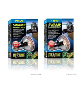 (2 Pack) Exo Terra Swamp Glo Basking Spot Lamp, 75 Watt