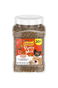 Purina Friskies Made in USA Facilities Cat Treats; Party Mix Original Crunch - 20 oz. Canister