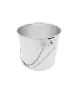 Fuzzy Puppy Heavy Duty Pail with Contoured Handle, Great for Dog, Cat and Critter Crates, Kennels, Coups & Cages, Stainless Steel, Silver, 1-Quart (HDP-1)