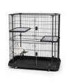Prevue Pet Products Deluxe Cat Home With 3 Levels, Black
