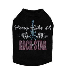 Party Like A Rock Star Dog Shirt L Black