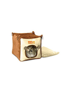 Emours Small Animal Warmly House Cage Hanging Bed with Bed Mat for Chinchilla , Guinea Pigs , Squirrel and Other Similar Size Animals, Large
